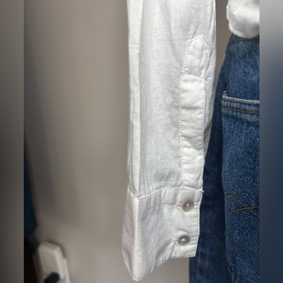 Y2K DOLLHOUSE Button Down Shirt Sequin Floral Cross Applique Preppy Western Sz M - Picture 11 of 15